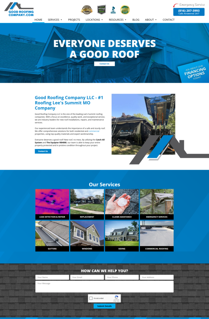 roofer website designs